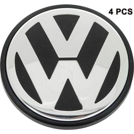 Volkswagen Radnabenkappe, schwarz, 65 mm Durchmesser, konvex (1/5)