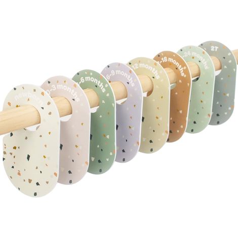 Séparateur Penderie Bébé - Organisateur de Taille pour Vêtements de Bébé et Enfant - Lot de 8 - Terrazzo (1/5)