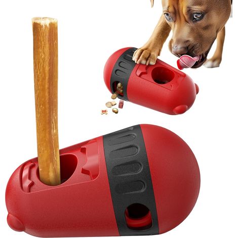 Jouet pour Chien 2 en 1 – Distributeur de Friandises Réglable et Jouet Interactif pour Chiot, Stimulation Mentale et Alimentation Lente, Sécurité Anti-Étouffement (1/5)