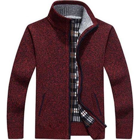 Gilet col camionneur homme pull hiver homme veste gilet hommes Vêtement Cardigan classique en maille pour homme (1/4)