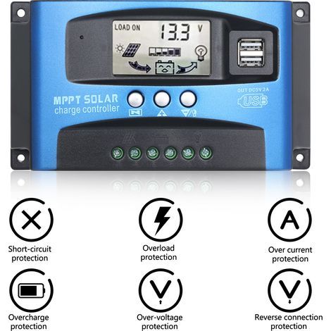 MPPT 100A Solar Charge Controller, Solar Panel Charge Controller, 12/24V Solar Panel Charge Controller (1/5)