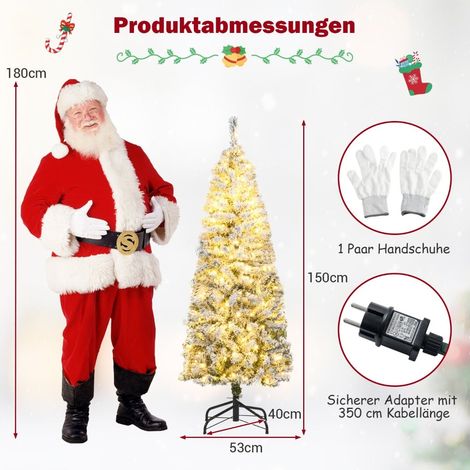 Albero di Natale artificiale da 150 cm con luci a LED