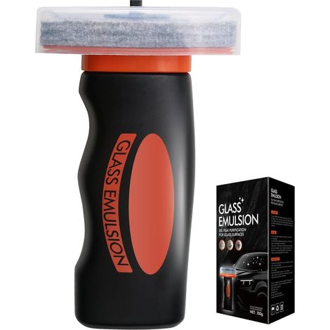 Nettoyant Pare Brise Voiture, Éliminateur de Film Huileux pour Vitres Auto, Lave Vitre Anti-Pluie et Anti-Buée, Restaure la Clarté du Verre, Compatible Tous Véhicules et Miroirs