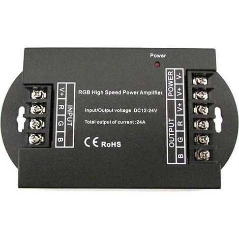 Amplificatore Segnale PWM Alta Velocita Per Striscia Led RGB e Mono Colore 12V 24V 3X8A AP100
