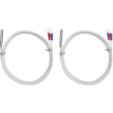 Lot de 2 sondes de température thermocouple PT100 4 x 30 mm Fil K 0-800 °C pour laboratoires de surveillance de processus industriels (1/5)