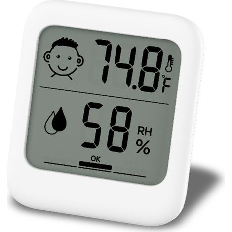1 thermomètre-hygromètre numérique avec affichage confortable, fixation multiple (trépied, aimant, suspension), design simple pour les environnements infectieux (1/4)