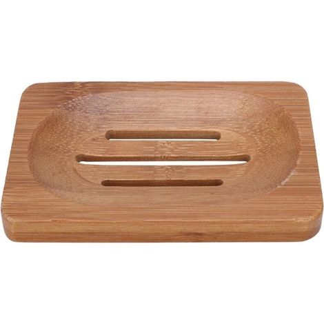 Boîte à savon creuse en bambou pour salle de bain, douche, baignoire, porte-savon, plateau, rangement pour la maison (1/4)