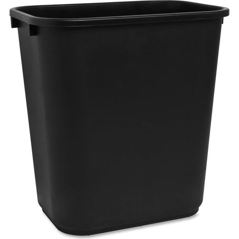 Corbeille À Papier - Rectangulaire - 7 Gallons - Noir - Bord Roulé - Usage Intérieur