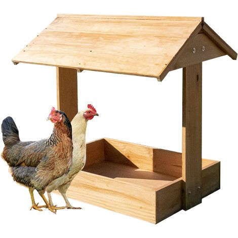 Arenero para Aves de Corral – Bonita Caja de Madera para Llenar de Arena - Permite Que Tus Gallinas o Palomas se den un Baño para Cuidar Sus Plumas - Caja con Tejado