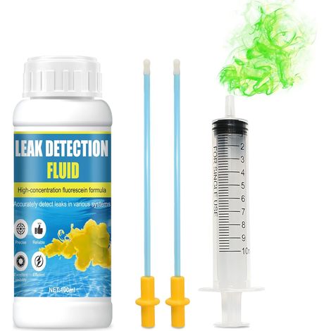 Colorant Fuite Piscine, Detecteur de Traçage pour Recherche sur d'eau, Plomberie, Forte Fluorescéine, Solubilité dans l'eau -