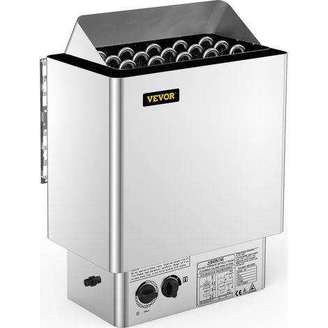 Vevor – Poêle de sauna électrique 9 kW – Acier inoxydable 430 – Temps et température réglables – Installation murale – Pour salles de 9-13 m³ - 380-415V