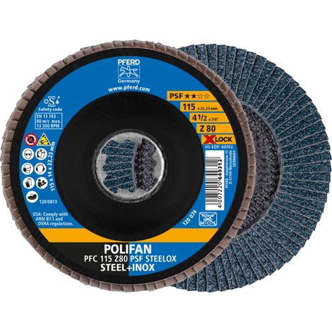 Fächerschleifscheibe X-LOCK STEELOX K80PSF 115mm Pferd (1/5)