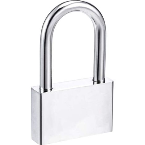 1 Cadenas 50 mm, anse longue 8 mm, acier trempé, pour casier, garage, clôture, jardin (1/5)