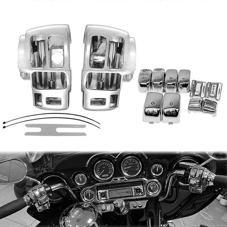 Cache de boîtier de commutateur chromé pour Harley Touring Road King Tri Electra Glide 1996-2013 (1/5)