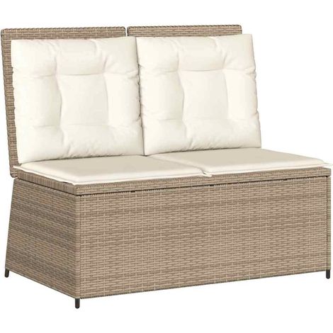 Banc de jardin,Banquette de jardin,Chaise avec coussin Beige Poly rotin CFW76798 (1/5)