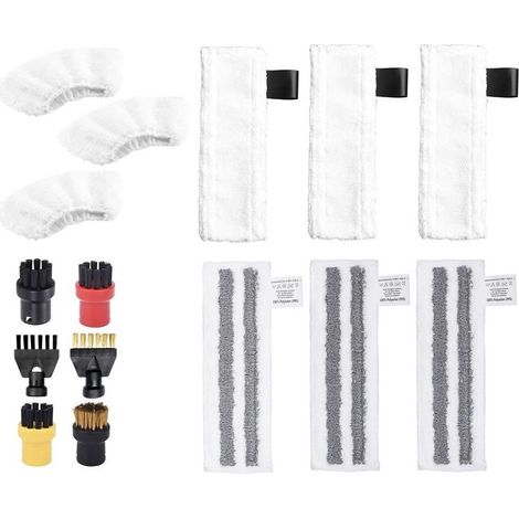 15 Pcs Accessoires pour Karcher Nettoyeur Vapeur SC1 SC2 SC3 SC4 SC5, Pieces Detachees Brosse et Chiffons pour Karcher Nettoyeur Vapeur Sol (1/5)