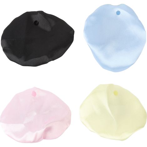 Ensemble de 4 couvercles de boisson élastiques avec trou pour paille, protection contre l'alcool, noir, rose, bleu, jaune (1/5)