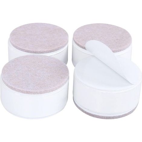 4 pièces de contremarches de meubles en acier à haute teneur en carbone de 3 cm, contremarches de meubles auto-adhésives, 6 cm de large, adaptées aux armoires de canapé, chaises, tables, blanc (1/4)