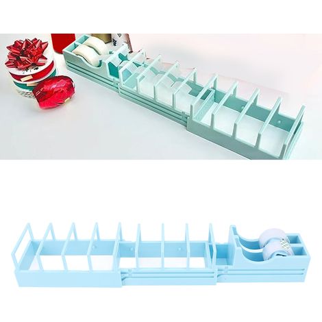 Dispensador de cinta adhesiva portátil de plástico azul con 2 cintas para embalaje y proyectos creativos. (1/5)