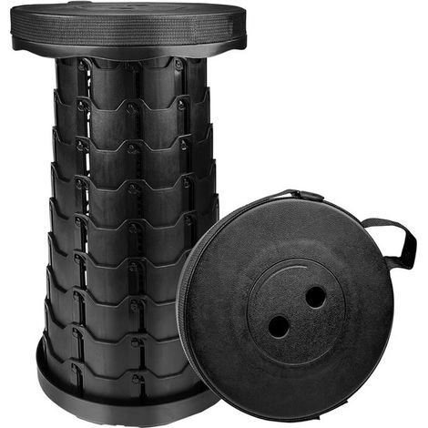 Klapphocker tragbarer Stuhl Teleskopstuhl mit verstellbarem Gurt für Camping Angeln Grillen drinnen auf Reisen Partys maximale Tragkraft 150 kg (1/2)