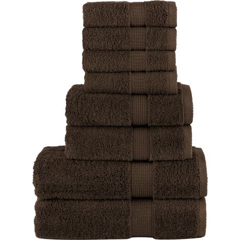 8 tlg. Premium-Handtuch-Set SOLUND Braun 600 g/m² (1/5)