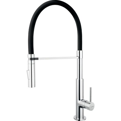Novaservis Ferro - Spültischarmatur mit flexiblem Arm und Brause, schwarz/Chrom BLE4B (1/2)
