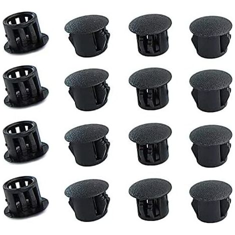 20 Pièces 12mm Bouchons en Plastique Rond, Cache Trou Meuble, Cache Trou Plastique, Noir, Bouchon de Trou de Percage pour Verrouillage Trou Meubles (1/5)