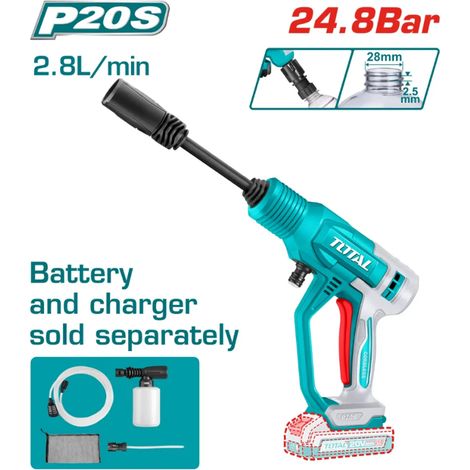 IDROPULITRICE A BATTERIA 24,8bar 20V PORTATA 2,8 l/min SENZA BATTERIA TOTAL