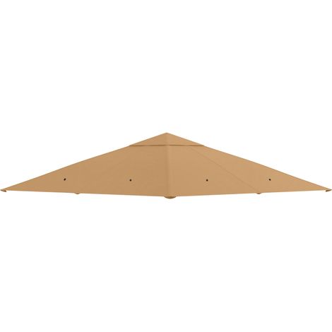 Toiture de remplacement pour pavillon de jardin, polyester, 2,98 x 2,95 m, beige