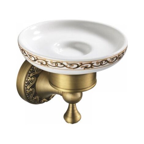 Jabonera de Bronze con jabonera de ducha montada en la Wand de Messing, estilo antiguo, Hoch Qualität, Design atemporal, ideal für Bad o inodoro (1/4)