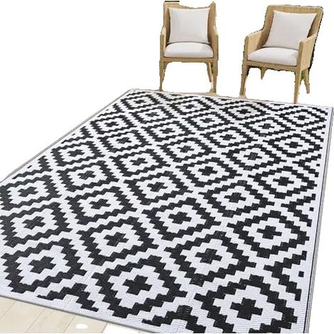 Alfombra para exteriores, impermeable, diseño reversible, F1, 8x10 pulgadas - a (1/2)