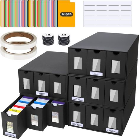 15 000+ Boîte de Rangement pour Cartes à Collectionner, Boîte à Cartes pour Cartes MTG Commander, MTG Deck Box avec 48 Séparateurs, Boîte à Cartes pour Cartes TCG, PTCG, MTG, Sports (1/5)