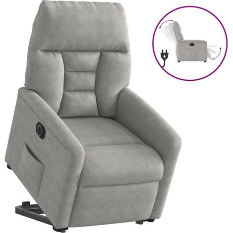 Maison Exclusive - Fauteuil inclinable électrique gris clair tissu microfibre (1/5)