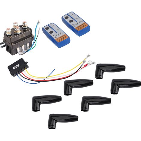 Treuil électrique 12V 400A, relais contacteur solénoïde avec 6 capuchons de protection pour quad UTV 4x4, robuste et fiable. (1/5)