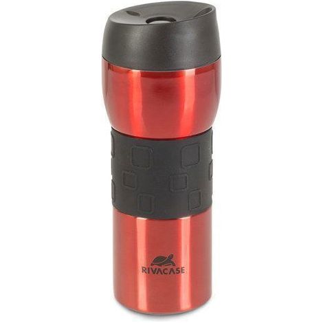 Tasse isotherme - Rivacase - Rouge - 450 ml - Double paroi - Ergonomique en silicone (1/2)