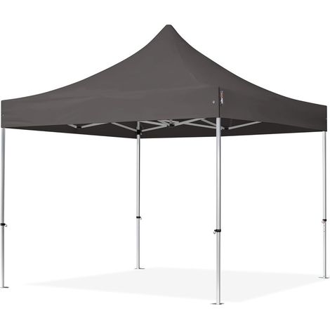 TRADE SHOP - Gazebo Pieghevole Giardino 3x3x3mt Tenda Telo Grigio Padiglione Mercati Sagre 222714 -