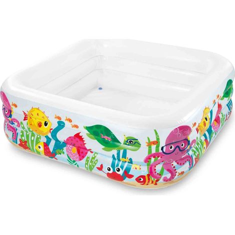 Piscina Gonfiabile Quadra "Aquarium" +3 Anni - cm.159x159x50h. - peso kg.3,60 (57471) (1/5)