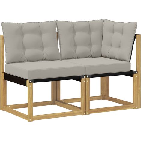 Maison Exclusive - Outdoor Mittel- und Ecksofa mit Kissen 2 Stück