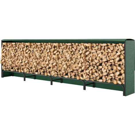 Outsunny Porta Legna da 1m³ Regolabile con Telo Impermeabile 360x36x99 cm