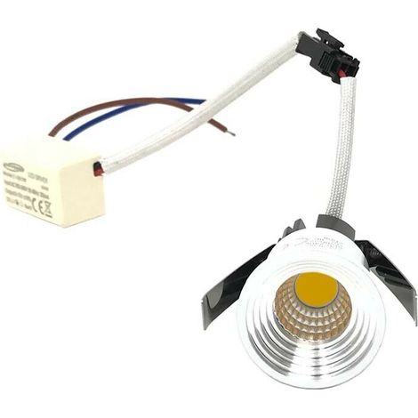 Faretto Led Cob A Incasso 3 W Mini Punto Luce Calda 3000k Bordo Bianco P29 (1/4)