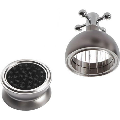 Distributeur de marc de café en demi-cercle de 51 mm Tamper à double roulement pour une distribution uniforme et anti-agglomérant Outil en acier inoxydable et alliage d'aluminium avec (1/5)