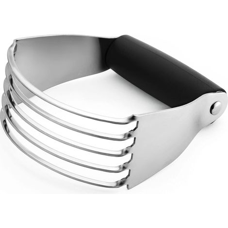 HOXILEELEO - Coupe-pâte professionnel haut de gamme avec lames robustes en acier inoxydable, taille moyenne, noir (1/5)