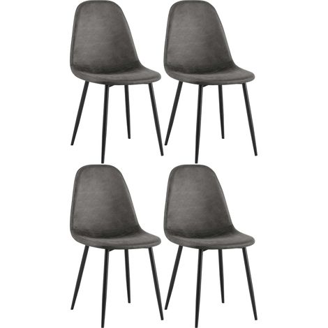 4er Set Esszimmerstühle Napier schwarz Kunstleder (1/5)