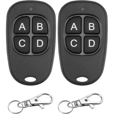 2 Pièces Telecommande Universelle Portail 433Mhz, Clonage Garage Porte Telecommande Clés à 4 Boutons, Longue Distance Duplicateur Sans Fil Clonage pour Porte Garage Électrique (1/5)