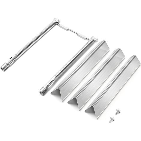 7635 Flavorizer Bars et 69785 Tubes de brûleur Pièces de Rechange pour Weber Spirit I II E210 220, S210 220 (avec Boutons de brûleur Avant), brûleur Plaque Chaleur Barbecue