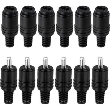 Lot de 12 Connecteur DIN Haut-Parleur 2 Broches avec Bornes à Vis, 6 Paires (Fiche Mâle & Femelle) Prise Cable Haut Parleur Idéale pour Audio HiFi, Amplificateurs & Enceintes, Connecteurs 2 Broches-Cr (1/4)