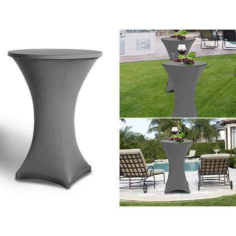 Wolketon Copritavolo elastico Ø 80x110 cm grigio – Copritavolo elasticizzato per tavoli da bistrot per matrimoni e fiere
