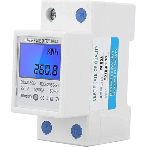 DDM15SD 5-80A Mètre Relais Electronique d'Energie KWh Monophasé d'Affichage Numérique de Contre-jour d'Affichage à Cristaux Liquides (1/5)