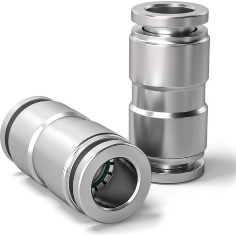 piezas de conexión neumática rápida recta de 4 mm, 2 vías, acero inoxidable para adaptador de aire de PU