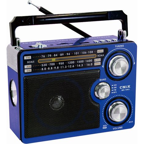 Volles Band tragbares Kurzwellenradio, AM FM SW LW World Band Radio DSP guter Empfang Radio, Kurzwellenradio mit bestem Empfang, lange Teleskopantenne für Heimküche im Freien，blau